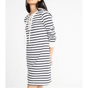 Old Navy Lace Yoke French Terry Dress Plus Size XXL Women Navy Stripe Nautical
